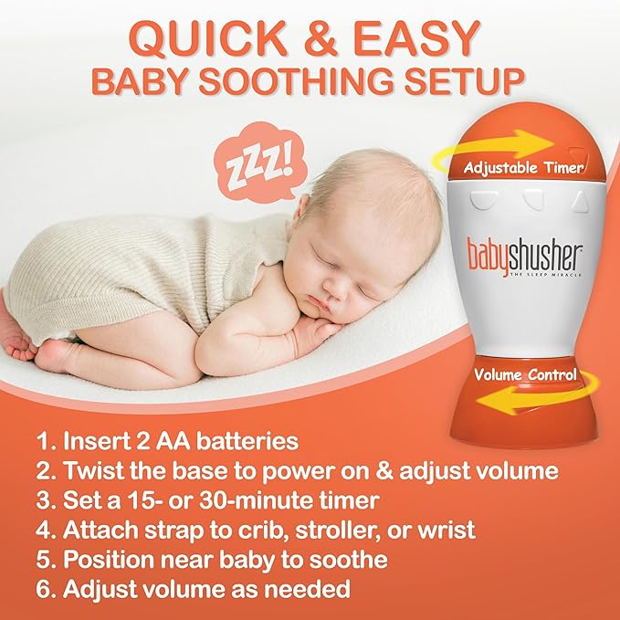 Baby Shusher Portable Sleep Sound Machine – Gift Box Edition, Travel Friendly Baby Soother, Ideal for Baby Showers & Registries