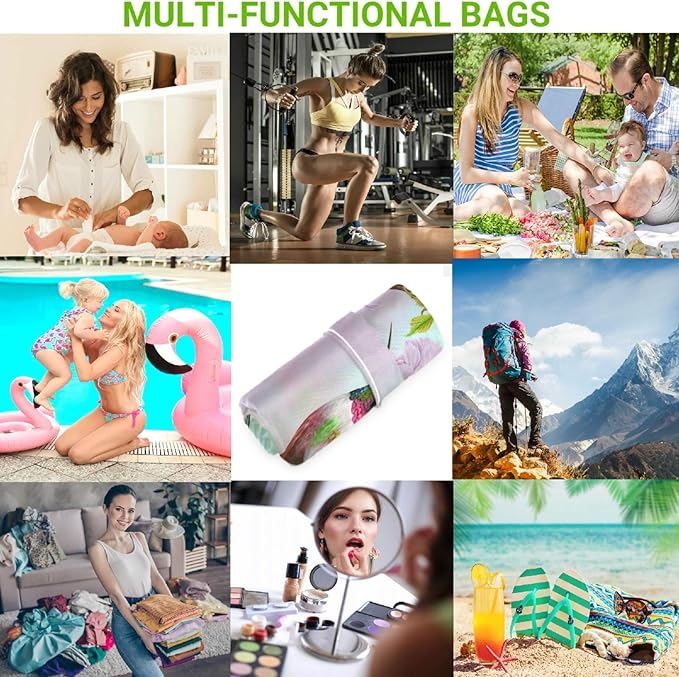 visesunny Bird Hummingbird Cherry Blossoms Spring 2Pcs Wet Bag Washable Reusable Roomy for Travel,Beach,Pool,Daycare,Stroller,Diapers,Dirty Gym Clothes, Wet Swimsuits, Toiletries