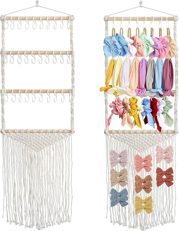 YOcity Headband Holder Organizer for Girls' Hair Bows Toddler Headband Accessories Organizer Bow Hanger Storage for Nursery Girls' Room Wall Decor L