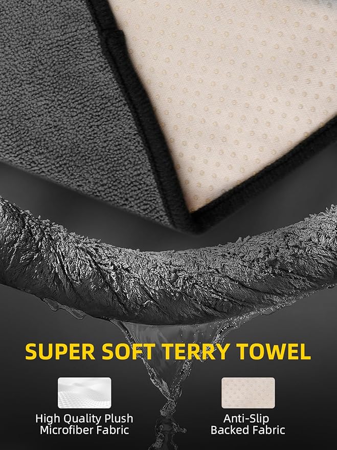 ZIMABLUE Terry Cloth Back Rear Seat Cover Gray Universal Waterproof Car Sport Towel Seat Cushion Sweat-Absorbent Towel Cloth Suitable for All Seasons Waterproof Beach Seat Cover