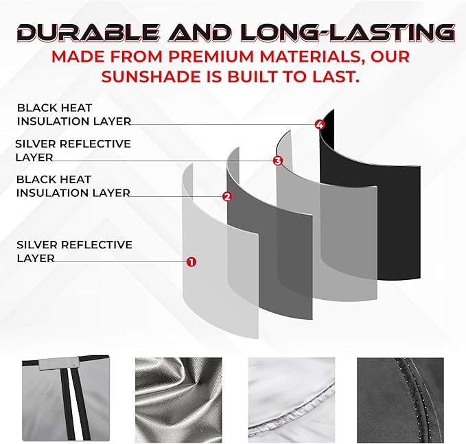Autotech Park Foldable Sunshade Compatible with 2022-2025 Rivian R1S and R1T, UV Reflective and Easy Storage, Custom-fit Car Windshield Sun Shade