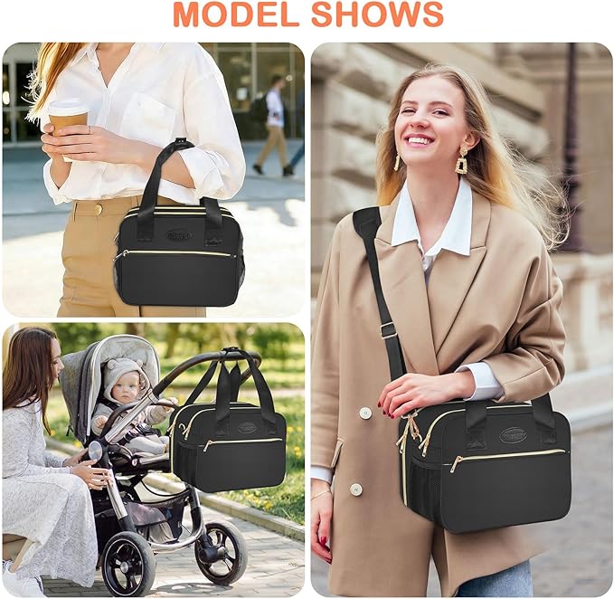 PIIOSER Breastmilk Cooler Bag with Ice Pack, Fits 6 Baby Bottles Up to 9 Ounce, Insulated Bottle Travel Bags with Shoulder Strap-Wearable Breast Pump Carrying Case for Nursing & Working Moms