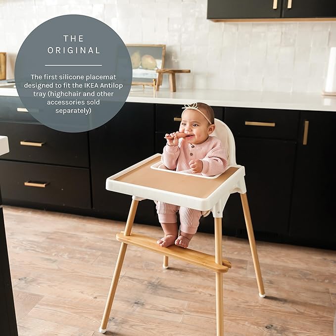 Yeah Baby Goods Placemats Compatible with IKEA Antilop High Chair (Golden Doe) - Slip-Resistant & Food-Grade Silicone High Chair Mat for High Chair Tray - Easy Clean High Chair Accessory