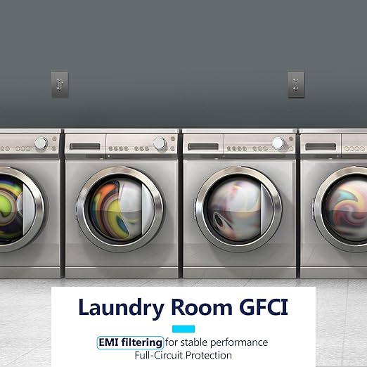 LIDER 20A GFCI Outlet, Tamper-Resistant Receptacle with Self-Test, LED Indicator, ETL Listed, Anti-Interference (No-False-Trip) Protection, Commercial, Screwless Wall Plate, Space Gray, 2 Pack