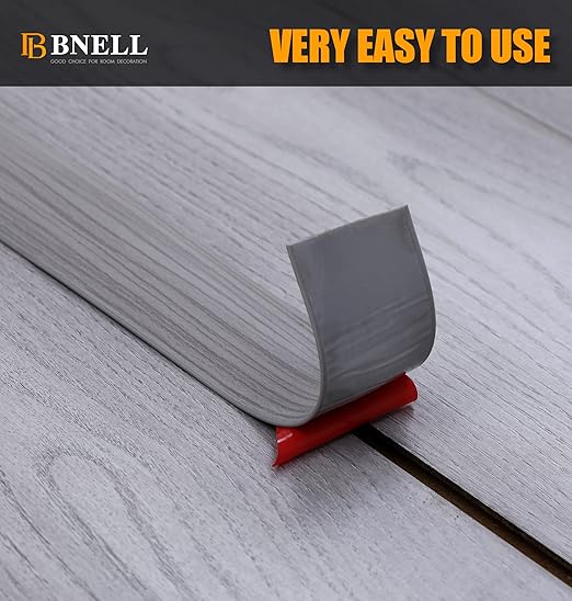Bnell Floor Transition Strip - Self Adhesive Vinyl Laminate Cover Strip 3" Flat Divider for Joining Gaps and Doorway Transitions (3.3Ft, 7.6cm, Ash Wood Grain)