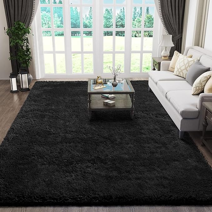 Ophanie Area Rugs for Bedroom Living Room,Color 3- Black,Size 5' x 7',Shape Rectangular