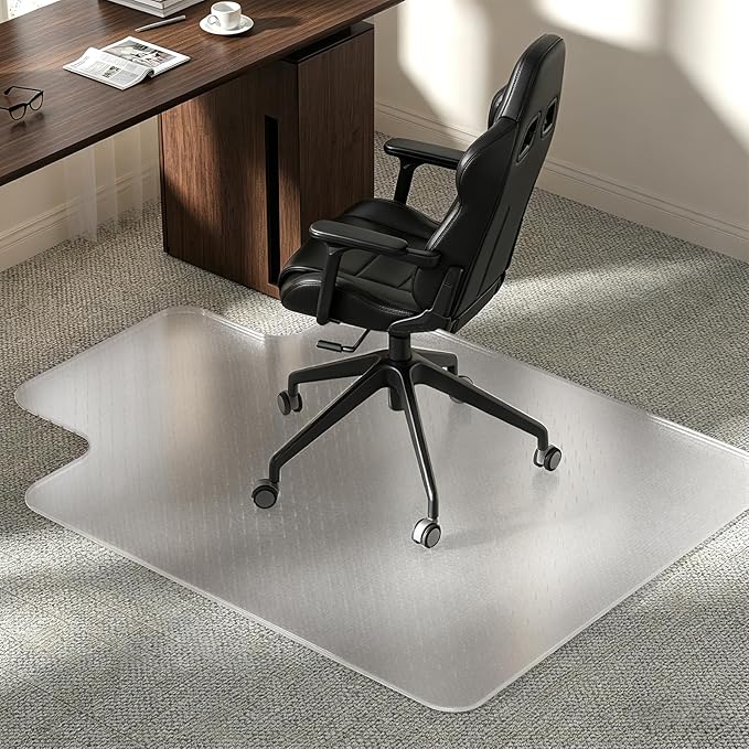 Office Chair Mat for Carpet - 36x48 Inch Heavy-Duty Protection for Low Pile Plastic Computer Desk Floor Protectors for Chairs