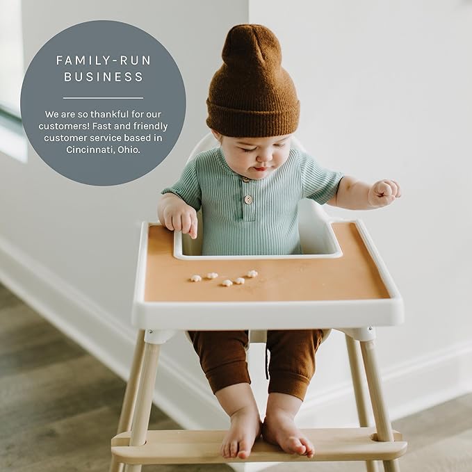 Yeah Baby Goods Placemats Compatible with IKEA Antilop High Chair (Boho Brown) - Slip-Resistant & Food-Grade Silicone High Chair Mat for High Chair Tray - Easy Clean High Chair Accessory