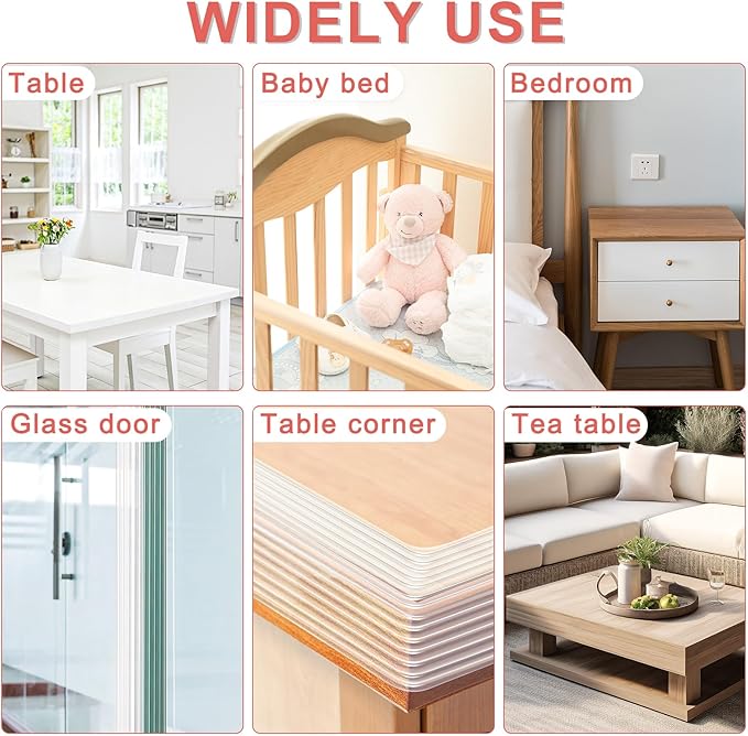 Baby Proofing13.2ft Long (0.9" Wide),Clear Corner Protectors,Soft Edge Protectors Corner Guards Furniture Corner&Edge Safety Bumpers with Upgraded Strong Adhesive for Sharp Furniture & Table Edges