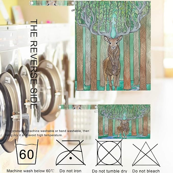 visesunny Deer with Magic Antlers Animal Modern 2Pcs Wet Bag with Zippered Pockets Washable Reusable Roomy for Travel,Beach,Pool,Daycare,Stroller,Diapers,Dirty Gym Clothes, Wet Swimsuits, Toiletries