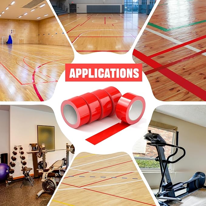 Frienda Floor Vinyl Tape 1/2inch Floor Marking Court Tape Outdoor Playing Field Marking Equipment for Social Distancing Gyms, Athletics, Equipment