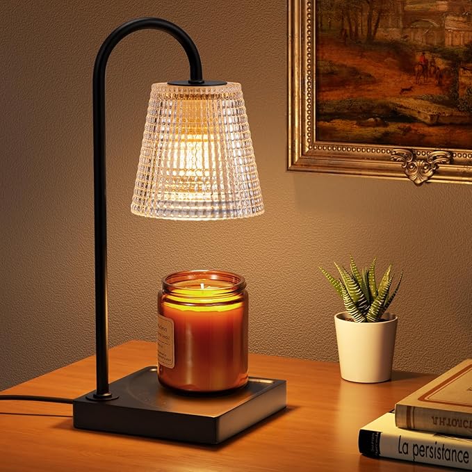 Hong-in Black Candle Warmer Lamp with Timer-Electric Candle Lamp Warmer,Dimmable Candle Warmers for Jar Candles,New Mom Gifts & Birthday Gifts for Women