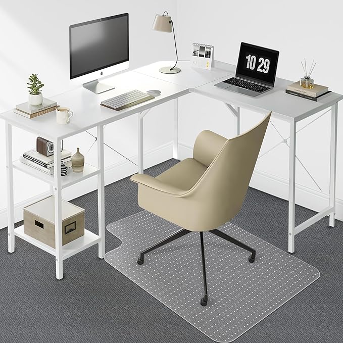 Heavy Duty Office Chair Mat for Carpet Floors & Desk Mat for Carpeted Floors - Clear Floor Protector with Extended Lip | Slip-Resistant, Easy Glide 36"x48" for Low/Flat Pile - Home, Office & Gaming