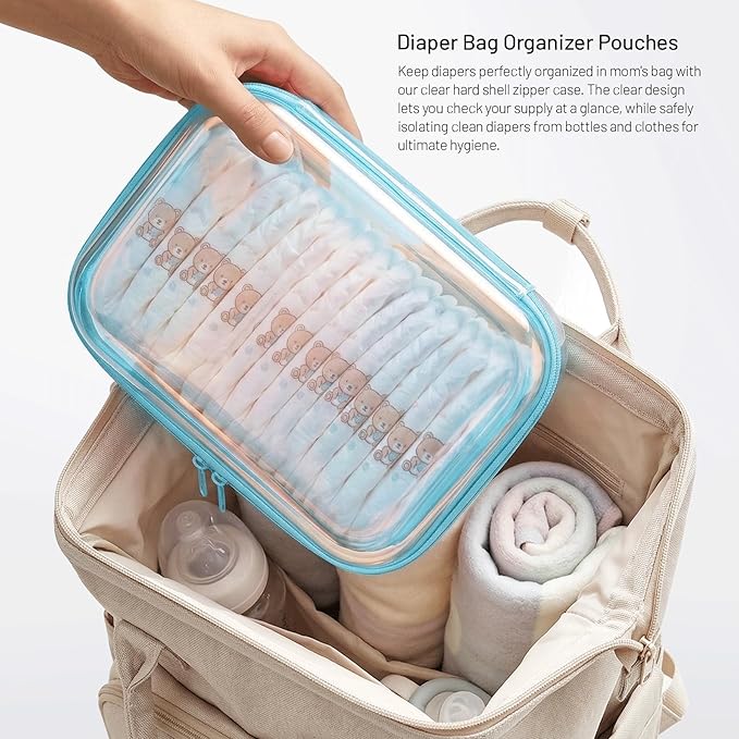 Clear Hard Shell Zipper Case,Toiletries Bag,Makeup Bag,2pcs Large Capacity Water-resistant Toiletry Bag,Portable Travel Organizer and Storage,Bathroom Clear Cosmetic Case for Women