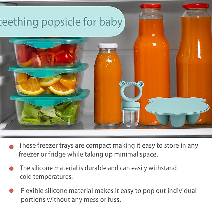 BIGSPINACH Baby Food Freezer Tray and Teething Popsicle Molds – The Perfect Solution for Your Little One's Teething and Feeding Needs