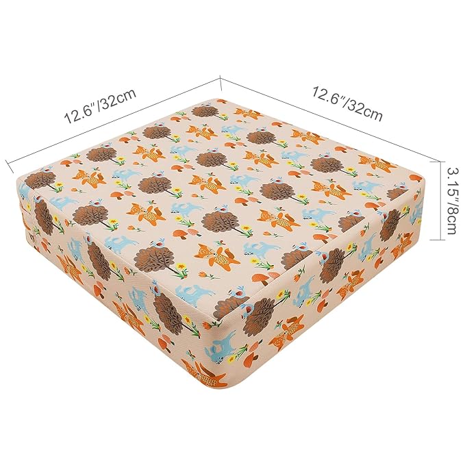 Dining Chair Heightening Cushion Portable Dismountable Adjustable Highchair Booster for Baby Toddler Kids Infant Washable Thick Chair Seat Pad Mat (Orange)