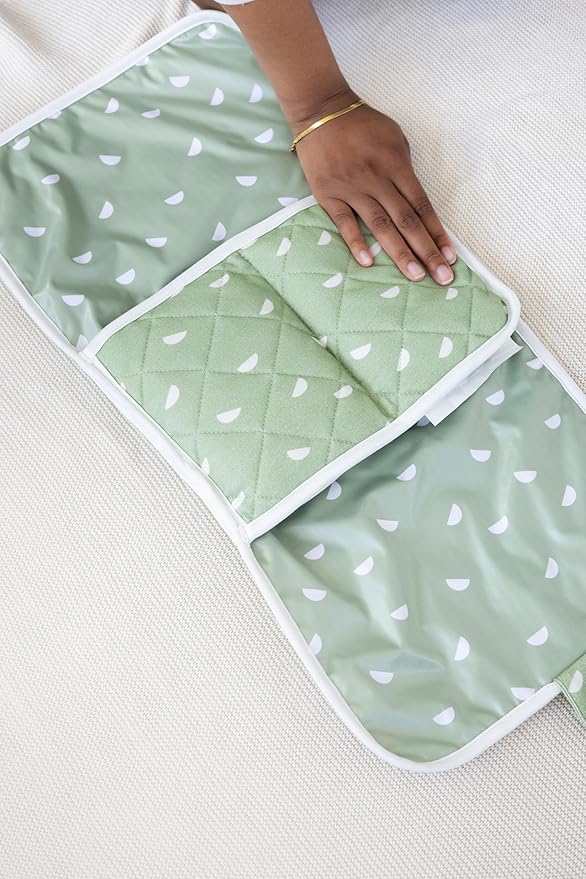 Pearhead Mommy and Baby Things Pouch Set, Canvas Zipper Organizer Bags for Diaper Bag and Travel, Cosmetic and Makeup Bag for Mom