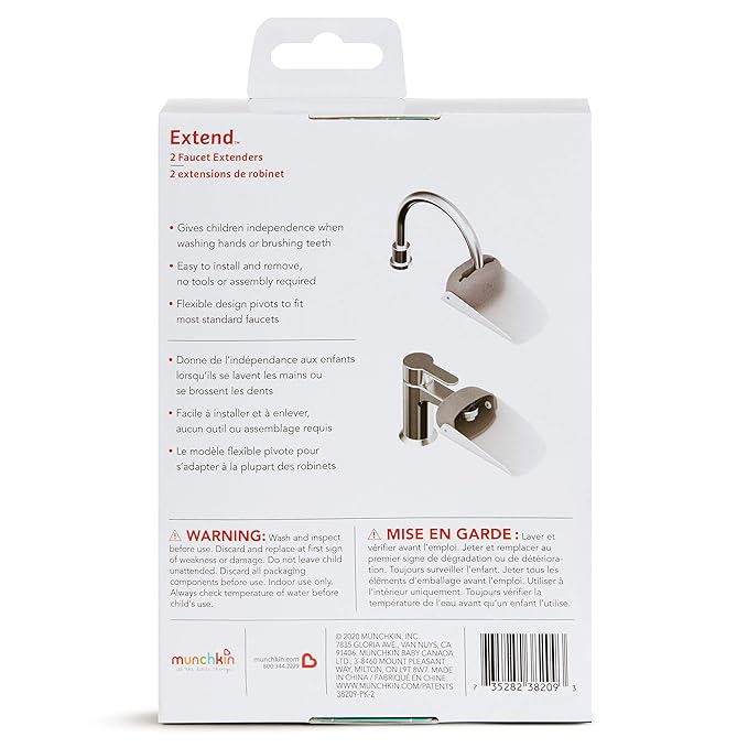 Munchkin® Extend™ Faucet Extender, 2 Count (Pack of 1)