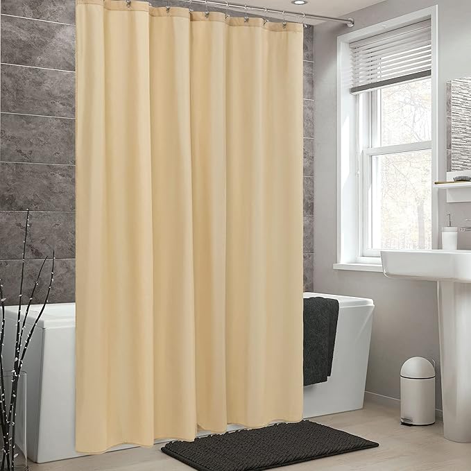 ALYVIA SPRING Stall Fabric Shower Curtain Liner Waterproof - Soft & Lightweight Small Shower Curtain with Magnets for Narrow Stall Size, Machine Washable - 36x72, Khaki