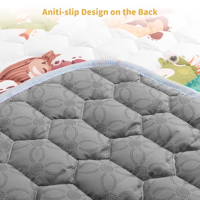 47"x47" Premium Baby Play Mat - Extra Thick, Non-Slip & Machine Washable Foam Floor Mat for Infants, Babies & Toddlers, Fits Playpens, Alphabet Design, Foldable & Odorless