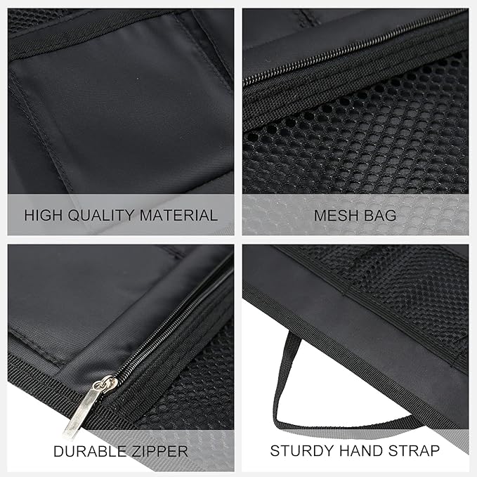 Surblue Backpack Organizer Insert Liner Hanging Travel Rucksack and Handbag Insert Pocket, High-capacity Divider Foldable Nylon Shoulder Bag Organizer for Men and Women,Black-L