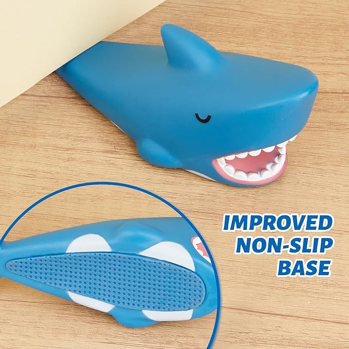 3Pcs Cute Door Stopper, Cartoon Shark Animal Door Stop, Decorative Door Wedge for Home and Office Floor(Patented)