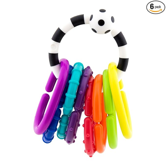 Sassy Ring O Links 9 Piece Set,Links for Stroller or Carrier Seat,0+ Months,(Pack of 6)