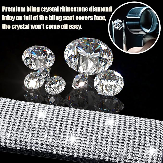 JDDRY 2-Pack Bling Seat Belt Covers,Bling Seat Belt Covers for Womens,Car Seat Belt Strap Cover Shoulder Pad,Universal Car Interior Accessories Fit for Car/Truck/SUV(Silver,2PC)