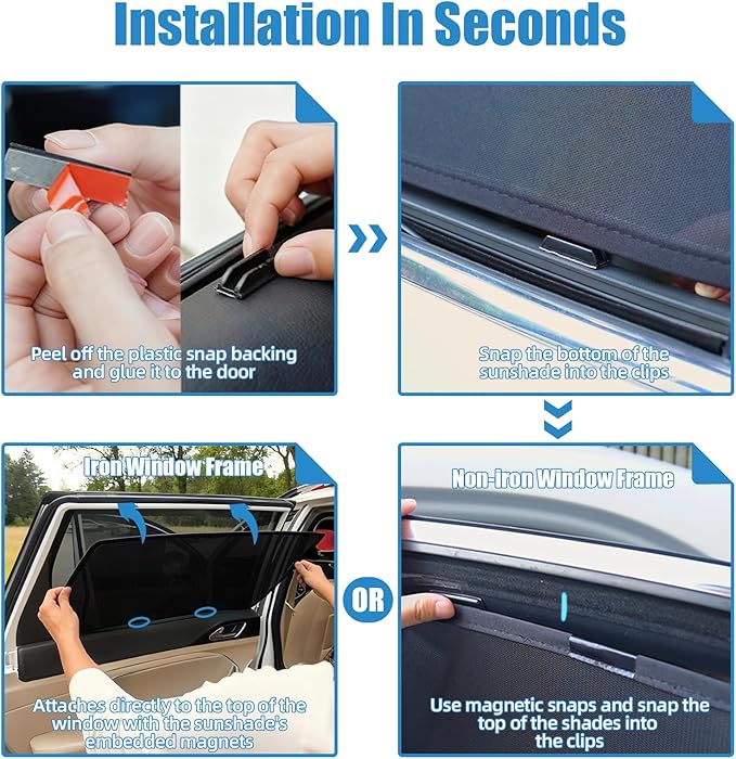 Car Window Shades for 2017-2023 Mazda CX-5 - Rear Side Window Sun Shade for Baby, Breathable Mesh Car Privacy Window Covers, UV Protection and Heat Insulation for Road Trips, Napping, Camping