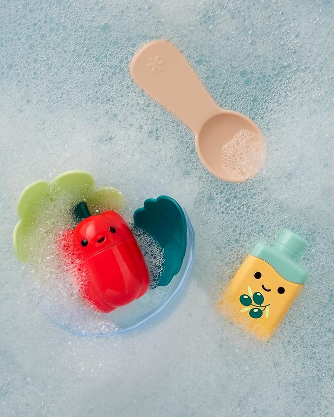 Skip Hop Baby Bath Toy Tub-to-Table Café Prep & Serve Salad Set Bathtub Sensory Development Toy Age 12m+