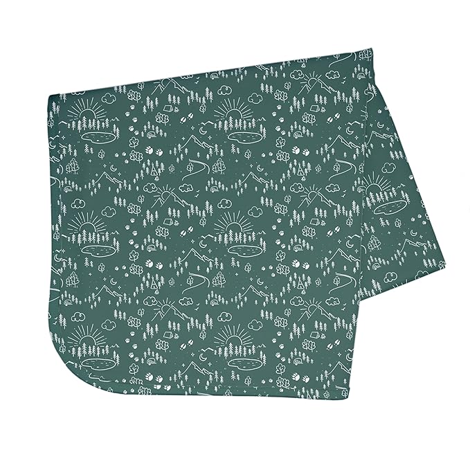 BapronBaby Pine Forest Splash Mat - Waterproof Catch-All for Under High Chairs, Floors, Tables, Playtime or Arts & Crafts - Machine Washable - 45" x 45”