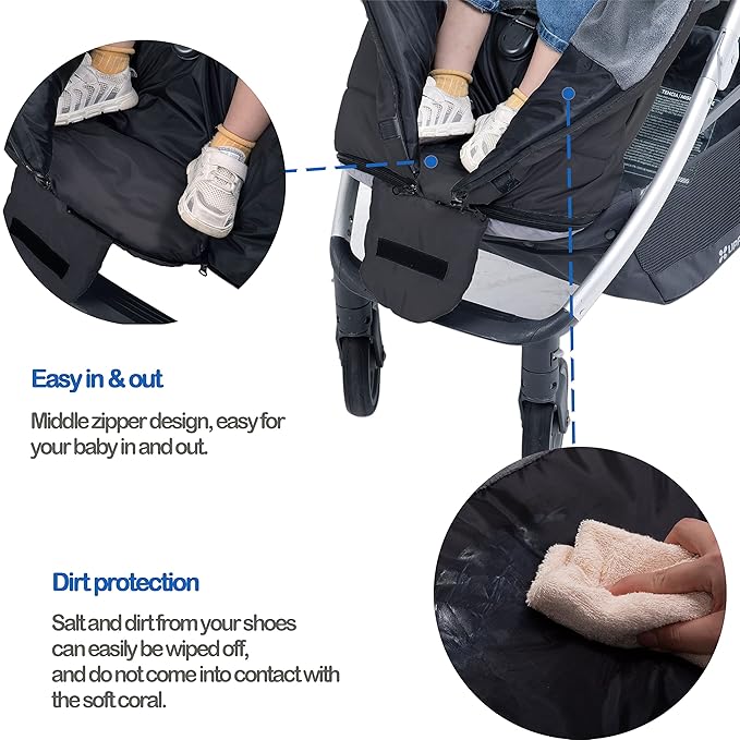 Yobee Toddler Warm Stroller Bunting Bag, Winter Waterproof Windproof Stroller Blanket, Protact Baby from Cold Weather Footmuff for Stroller