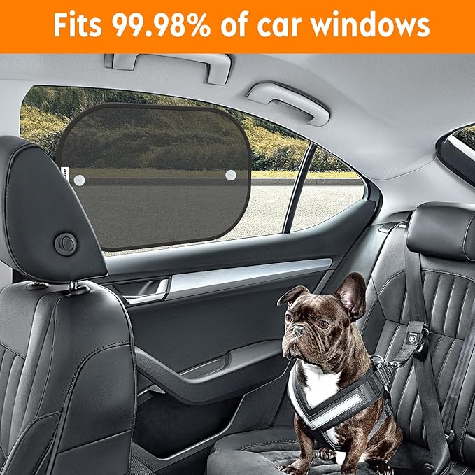 [2025 Upgraded] Car Shades for Side Windows 19"x12"(4 Pack),Sun Shade for Window with 8 Suction Cups,Car Window Shades Can Blocks 99.98% UVR,Window Shade for Baby