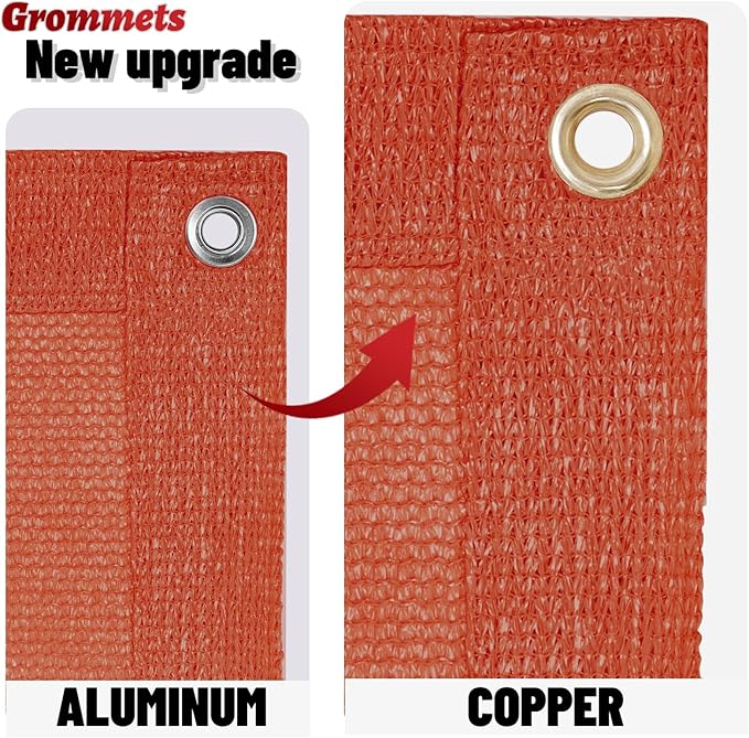 SUNNY GUARD Shade Cloth Custom Size 13x16 FT Sun Shade Screen Fabric Shade Cover Tarp with Grommets for Pergola Backyard Garden, Terra(We Customized)