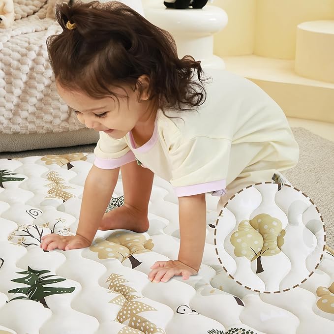 Baby Play Mat 50x50, Extra Large&Thick Baby Floor Play Mats, Foldable Padded Play Mat for Baby Crawling