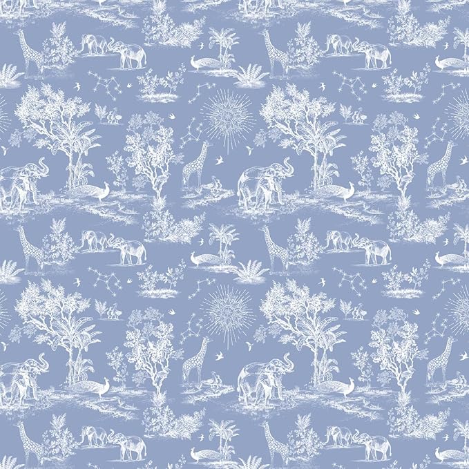 BapronBaby Savanna Blue Splash Mat - Waterproof Catch-All for Under High Chairs, Floors, Tables, Playtime or Arts & Crafts - Machine Washable - 45" x 45”
