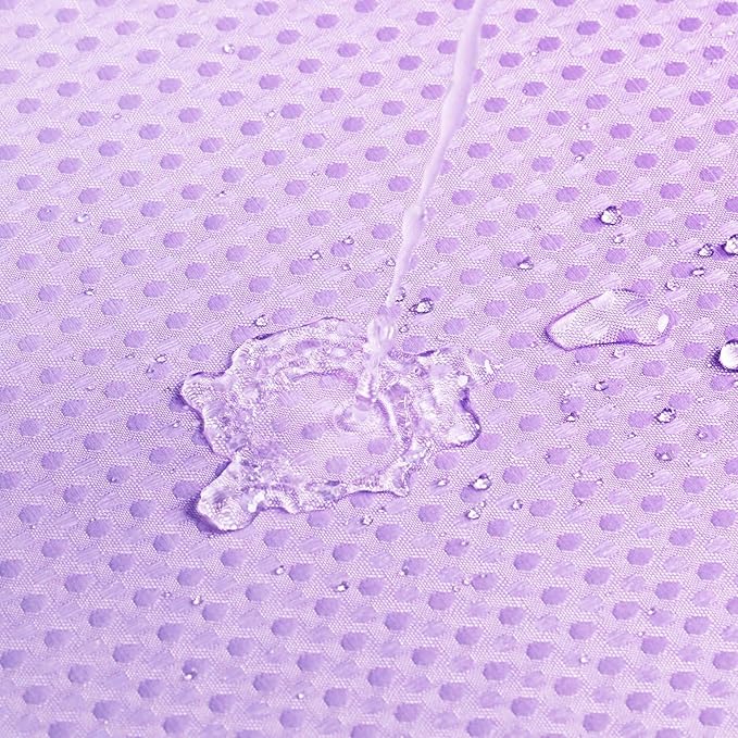 MitoVilla Purple Ombre Waffle Fabric Shower Curtain, Modern Waffle Weave Textured Shower Curtains for Luxury Rustic Bathroom Decor, Vintage Weighted Bathroom Shower Curtain, 72 x 72