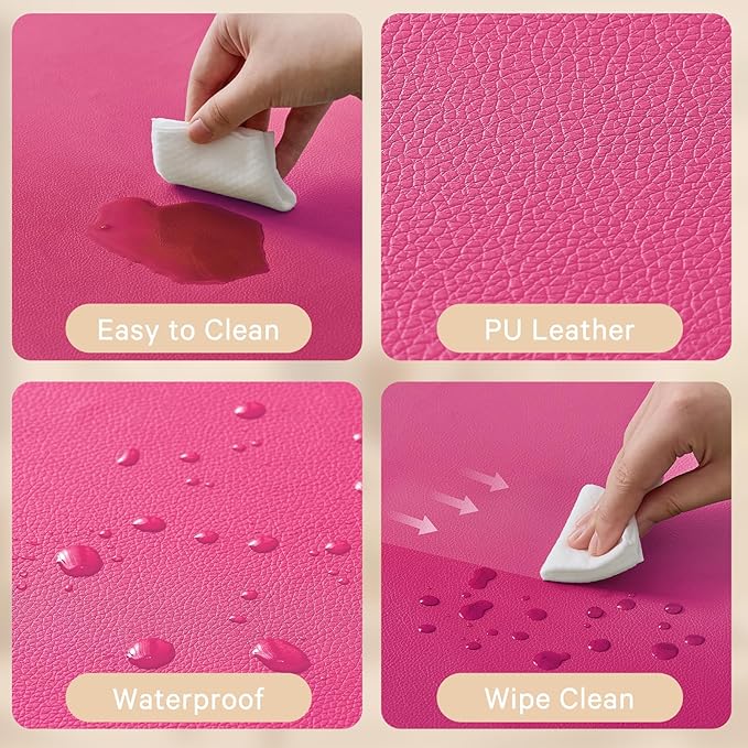 Waterproof Baby Play Mat for Floor 1.3"Thick Memory Foam 50 * 50 Cushion Playpen Playmat Tummy Time Nursery Rug Pad Mattress Create Soft & Safe Area for Infants,Toddler,Kids,Hot Pink