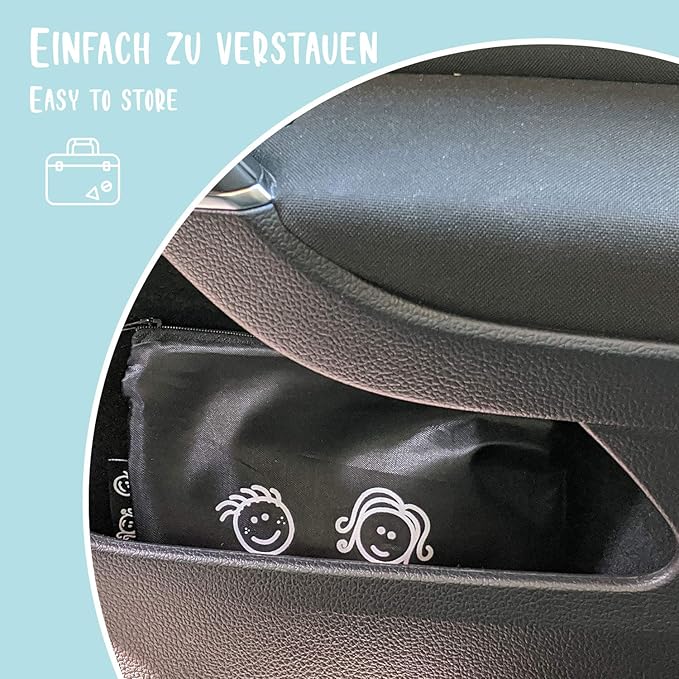Parasol Coche Bebé - PROTECCIÓN UV CERTIFICADA UPF50+ - Material de primera calidad GSM 105 - Certificado DEKRA - Parasol Lateral Coche - Parasol Ventana Trasera Coche - Máxima protección UV