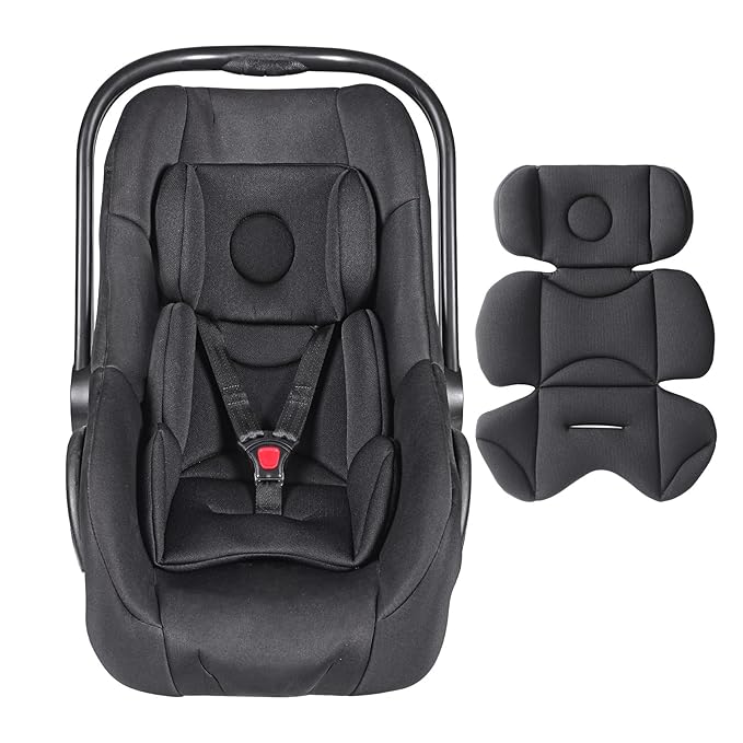 Infant Car Seat Insert – Thickened, Breathable & Fold-Go Baby Head & Body Support for Infant, Soft Mesh Car Seat Cushion, Easy-Carry Protector for All Strollers & Carriers