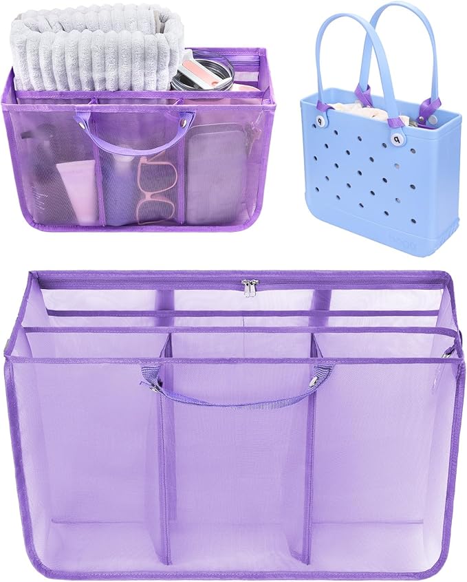OUTXE Beach Bag Organizer Compatible with Baby Bogg Bag Accessories Inserts, Lightweight Mesh Insert Divider Pouch for Small Bogg Bags, Beach Tote Bags Insert for Organizing