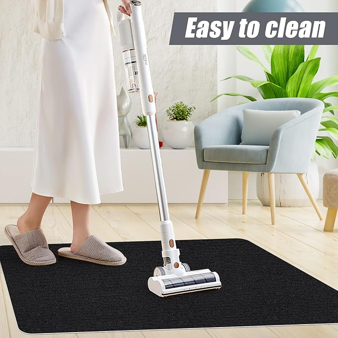 Sycoodeal Office Chair Mat for Hardwood Floor,Office Computer Gaming Chair Mat for Tile Floor,Large Floor Protector Rug,Anti-Slip,Easy to Clean,Pure Black(48"x55")