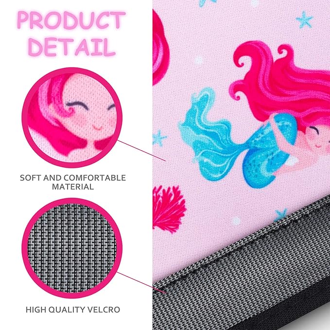 YR Seat Belt Cover for Kids, Soft Comfort Seat Belt Cushion for Children, Cute Cartoon Pattern Car Seat Belt Pads Cover for Girls and Boys, 1 Pack, Mermaid