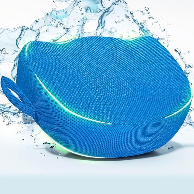 Hot Tub Booster Seat for Adults, 5 Inch Thick Supportive Spa Sit Cushion for Inflatable Bathtub, Shower Pillow with Non-Slip Bottom Pool Use Ocean Blue