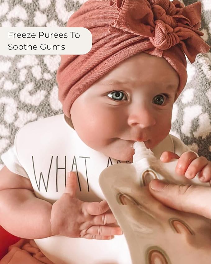 Hippypotamus Reusable Baby Food Pouches for Toddlers - BPA Free Food Grade - Dishwasher & Freezer Safe - Baby Food Containers - Refillable Squeeze Pouch For Applesauce & Yogurt - 12 Pack (Llamas)