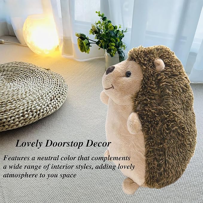 Decorative Door Stopper for Bottom of Door and Inside Door Decorative. Cute,Soft and Weighted Door Stop to Keep Door Open(Hedgehog)