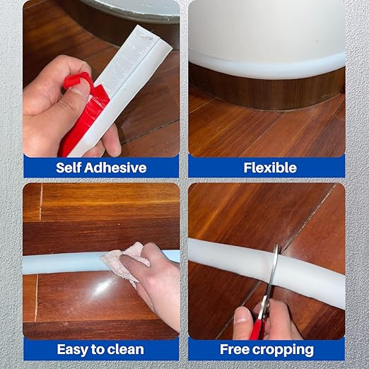 COUKIU 3.28FT PVC Floor Transition Strip, Peel and Stick Molding Trim for Threshold Transitions with a Height Less Than 5 mm/0.2in, Carpet & Floor Edging Trim, Carpet to Tile Transition Strip(White)