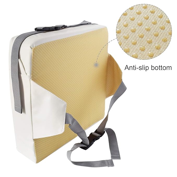 Dining Chair Heightening Cushion Portable Dismountable Adjustable Highchair Booster for Baby Toddler Kids Infant Washable Thick Chair Seat Pad Mat (Grey+Pink Deer)