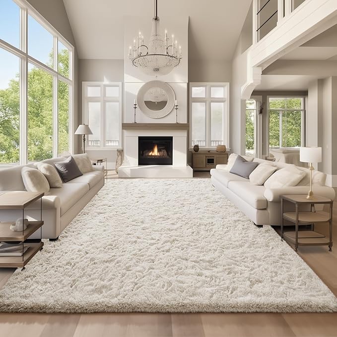 Ophanie Area Rugs for Bedroom Living Room,Color 2- Ivory,Size 9' x 12',Shape Rectangular