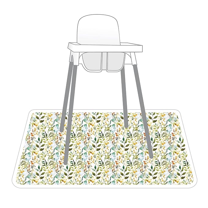 BapronBaby Autumn Leaves Splash Mat - Waterproof Catch-All for Under High Chairs, Floors, Tables, Playtime or Arts & Crafts - Machine Washable - 45" x 45”